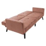 Divan-krevat me tabure Dream, kadife në ngjyrë molle 209x157x80m - Image 4