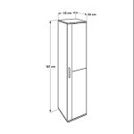 Hyrje mobilje-këpucë kabineti Porto  me pasqyrë 20 çifte sonoma 45x36x187cm - Image 2