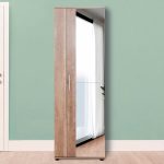 Hyrje mobilje-këpucë kabineti Porto  me pasqyrë 25 palë natyrore 60x36x187cm - Image 4