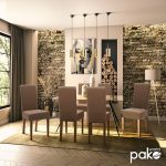 Karrige Ditta  me pu kafe të lehtë - këmbët prej druri arrë - Image 2