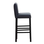 Bar stool Bari  me anthracite pu - këmbët prej druri wenge - Image 3