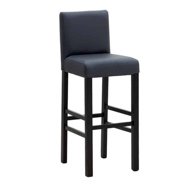 Bar stool Bari  me anthracite pu - këmbët prej druri wenge