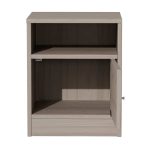 Tavolinë anësore e shtratit Foly, me një dollap ngjyrë lisi gri, 40x40x50cm - Image 4