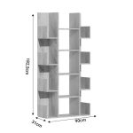 Raft librash Charles, melaminë natyrale 90x31x182.5cm - Image 3