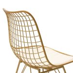 Taj  karrige metalike të artë me jastëk të bardhë PVC - Image 6