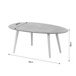 Tavolina e kafesë HAMILTON Pakoworld gri çimento-natyrore 98x60x38cm - Image 6