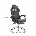 Karrige gaming, PVC-stof ngjyrë e zezë - Image 6