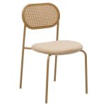 Karrige James  pe rattan pëlhurë beige-metal natyrore