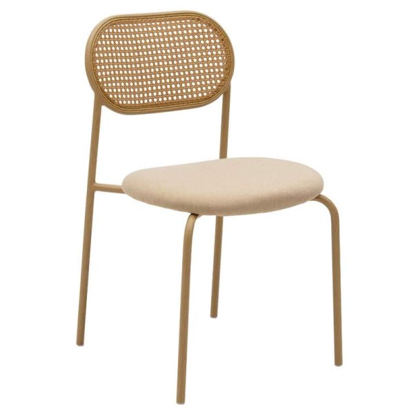 Karrige James  pe rattan pëlhurë beige-metal natyrore