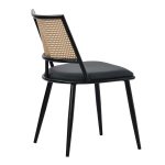 Giulia karrige  pe rattan beige-pu zi gri-metal i zi 49x52x80cm - Image 2