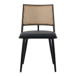 Giulia karrige  pe rattan beige-pu zi gri-metal i zi 49x52x80cm - Image 4