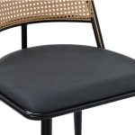 Giulia karrige  pe rattan beige-pu zi gri-metal i zi 49x52x80cm - Image 6