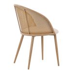 Riccardo karrige  pe rattan beige-pëlhurë beige-metal natyrore 56x52x82cm - Image 2