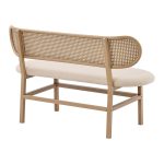 Divan 2 vendesh Enrico karrige  pe rattan beige-pëlhurë beige-metal natyrore 121x51.5x75cm - Image 2