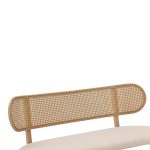 Divan 2 vendesh Enrico karrige  pe rattan beige-pëlhurë beige-metal natyrore 121x51.5x75cm - Image 6