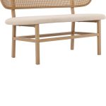 Divan 2 vendesh Enrico karrige  pe rattan beige-pëlhurë beige-metal natyrore 121x51.5x75cm - Image 7