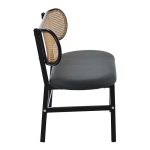 Divan 2-vendësh Enrico  natyrore pe rattan-anthracite pu-black metal 121x51.5x75cm - Image 3