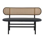 Divan 2-vendësh Enrico  natyrore pe rattan-anthracite pu-black metal 121x51.5x75cm - Image 4