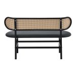 Divan 2-vendësh Enrico  natyrore pe rattan-anthracite pu-black metal 121x51.5x75cm - Image 5