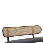 Divan 2-vendësh Enrico  natyrore pe rattan-anthracite pu-black metal 121x51.5x75cm - Image 6