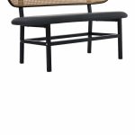 Divan 2-vendësh Enrico  natyrore pe rattan-anthracite pu-black metal 121x51.5x75cm - Image 7