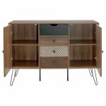 Buffet Boho  me katër sirtarë në ngjyrë arre 122x39,5x86cm - Image 5