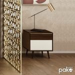 Komodinë shtrati Nastia, në ngjyrë të errët arrë - e bardhë 48x39x53cm - Image 2