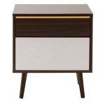 Komodinë shtrati Nastia, në ngjyrë të errët arrë - e bardhë 48x39x53cm - Image 4