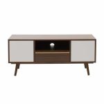 Mobilje televizori Nastia, në ngjyrë të errët arrë - e bardhë 110x39x47cm - Image 4