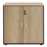 Raft librash Lotus, në ngjyrë lisi-gri e errët 80x40x80cm - Image 3