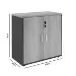 Raft librash Lotus, në ngjyrë lisi-gri e errët 80x40x80cm - Image 6