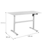 Tavolinë pune me lartësi të rregullueshme Karla, ngjyrë e bardhë, 120x60x72/115cm - Image 5