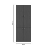 Raft librash për zyre profesionale Denith, ngjyrë gri e erret-arrë 80x40x200cm - Image 5