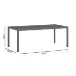 Tavolinë konferencash profesionale Denith  gri e errët-arre 180x100x75cm - Image 3