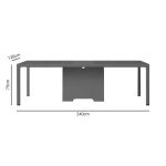 Tavolinë konferencash Denith, gri e errët-arre 240x120x75cm - Image 5