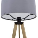 Llambë dyshemeje PWL-0002, Ε27 me këmbë sonoma dhe PVC nuancë gri, D38x140cm - Image 4