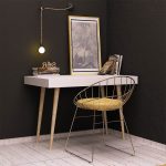 Tavolinë studimi PWF-0070, në ngjyrë të bardhë me këmbë druri, 100x60x74cm - Image 2