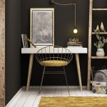 Tavolinë studimi PWF-0070, në ngjyrë të bardhë me këmbë druri, 100x60x74cm - Image 3