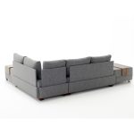 Kënd divani me shtrat PWF-0155, kënd i majtë, stof ngjyrë gri e errët 210x280x70cm - Image 6