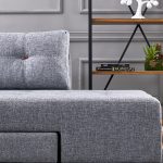 Kënd divani me shtrat PWF-0156, kënd i djathtë, me stof ngjyrě gri e errët, 206x282cm - Image 5