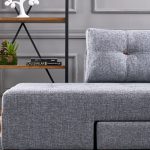 Kënd me divan shtrati PWF-0156, kënd i majtë, me stof ngjyrë gri e errët, 206x282cm - Image 5