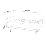 Kënd divani me shtrat 3-vendësh, PWF-0178,stof ngjyrë gri, 202x80x85cm - Image 6