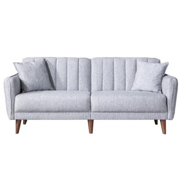 Kënd divani me shtrat 3-vendësh, PWF-0178,stof ngjyrë gri, 202x80x85cm