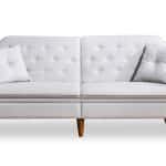 3 seater divan-krevat PWF-0179 pëlhurë në ngjyrë krem 202x82x83cm