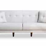 Divan me shtrat 3-vendësh PWF-0179, stof me ngjyrë krem, 205x80x85cm