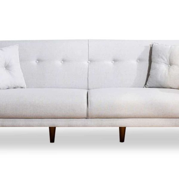 Divan me shtrat 3-vendësh PWF-0179, stof me ngjyrë krem, 205x80x85cm