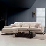 Kënd divani PWF-0503, kënd i djathtë, stof ekru-e zezë 308x190x92cm - Image 3