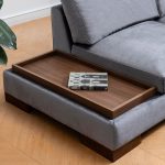 Kënd divani PWF-0506, kënd i majtë, stof gri i errët-arrë 313x193x80cm - Image 4