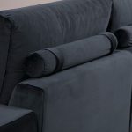 Divan 3-vendësh PWF-0511, stof me ngjyrë të zezë, këmbë ngjyrë ari, 320x102x84cm - Image 6