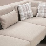 Kënd divani PWF-0516, kënd i djathtë, stof bezhë-e zezë 302x302x80cm - Image 4